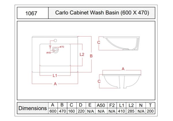 1067 - Carlo Cabinet Wash Basin - Image 2