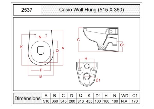 2537 - Casio Wall Hung - Image 3