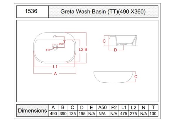 1536 - Greta Wash Basin - Image 3