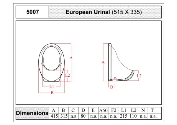 5007 - European Urinal - Image 2