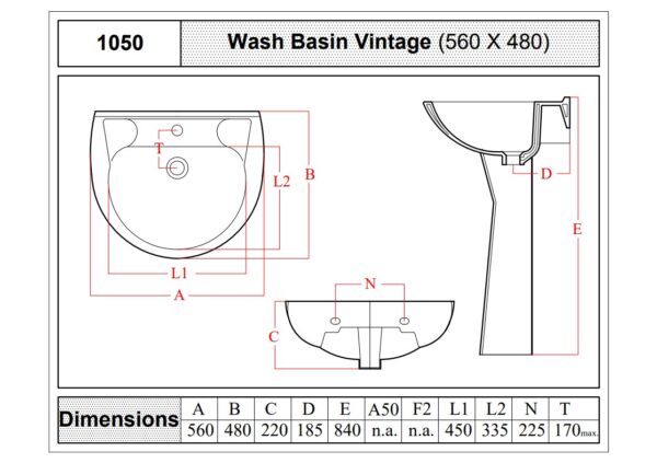 1050 - Vintage With Full Pedestal - Image 2