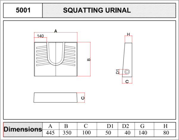 5001 - Sq Urinal - Image 2